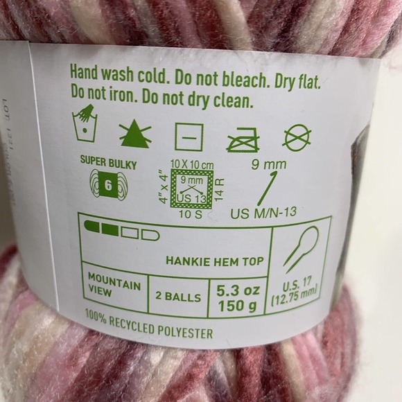 Loops & Threads Yarn Eco Cozy Watercolors "Rosewater" - 290 Yards Lot of 2 - Picture 5 of 6